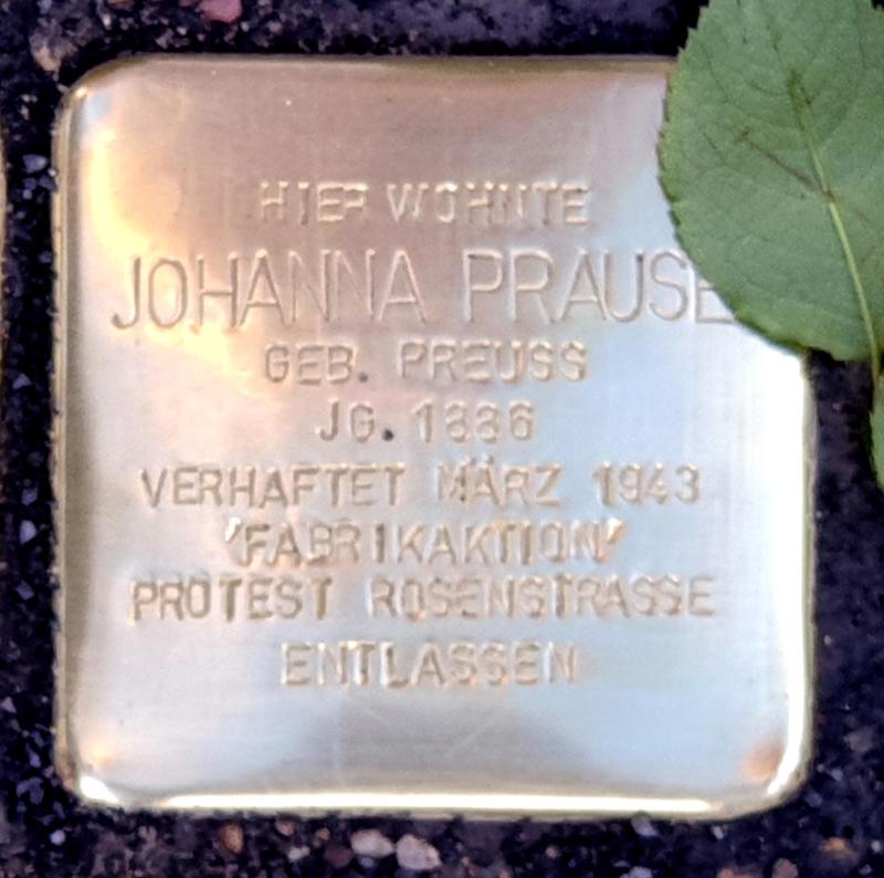 Stolperstein für Johanna Prause © OTFW