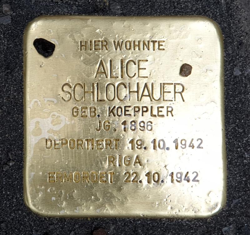 Stolperstein für Alice Schlochauer © OTFW