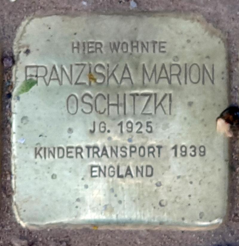 Stolperstein für Franziska Marion Oschitzki © OTFW