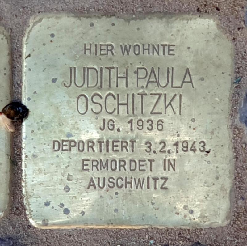 Stolperstein für Judith Paula Oschitzki © OTFW