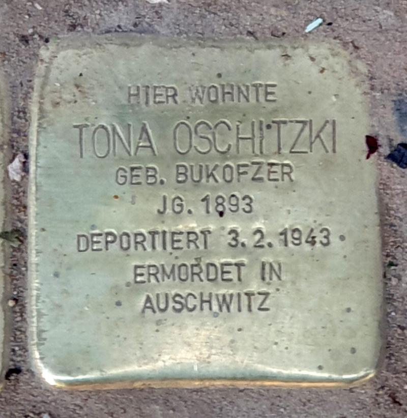 Stolperstein für Tona Oschitzki © OTFW