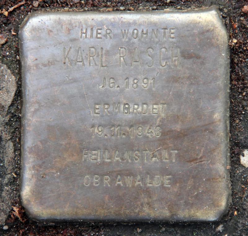 Stolperstein für Karl Wilhelm Rasch.