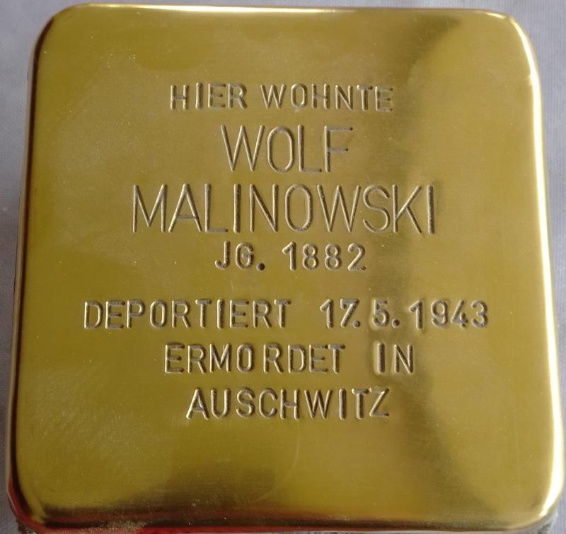 Stolperstein Wolf Malinowski (c/o Projekt-Stolpersteine)