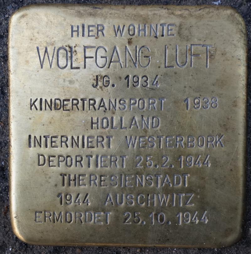 Stolperstein für Wolfgang Luft
