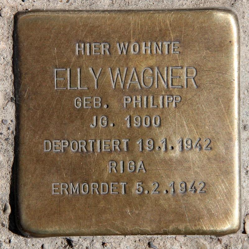 Stolperstein für Elly Wagner.