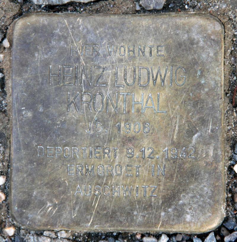 Stolperstein für Heinz Ludwig Kronthal.