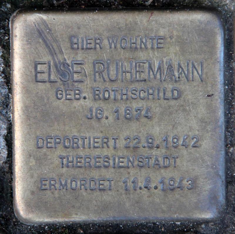 Stolperstein für Else Ruhemann.