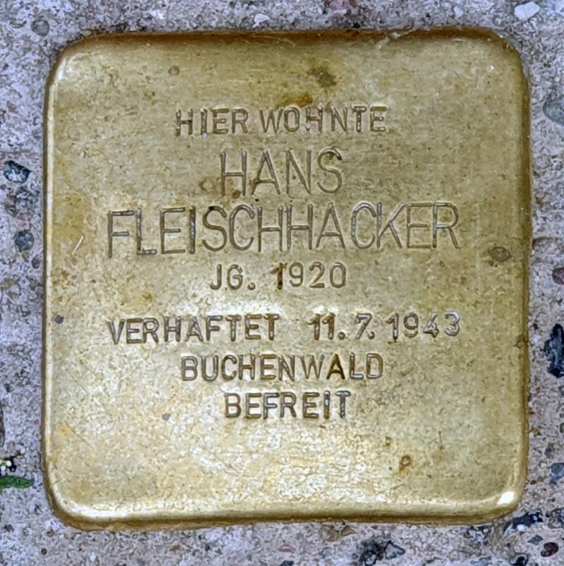 Stolperstein von Hans Fleischhacker, Foto: OTFW