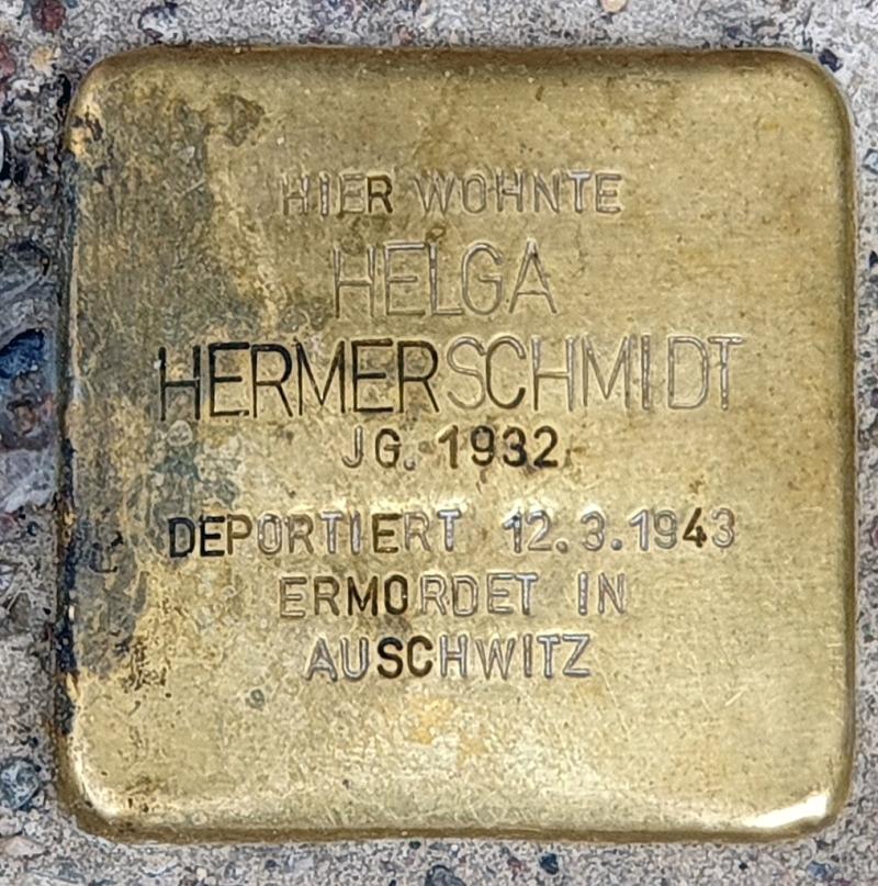 Stolperstein von Helga Hermerschmidt, Foto: OTFW