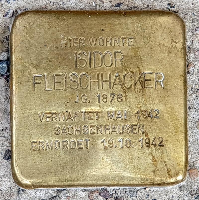 Stolperstein von Isidor Fleischhacker, Foto: OTFW