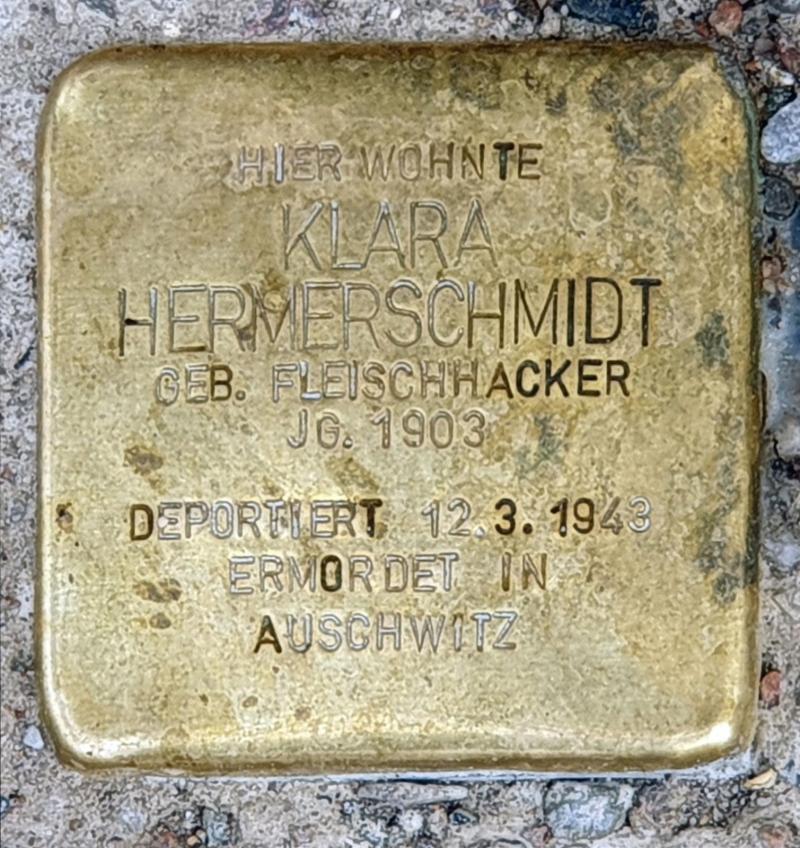 Stolperstein für Klara Hermerschmidt © OTFW