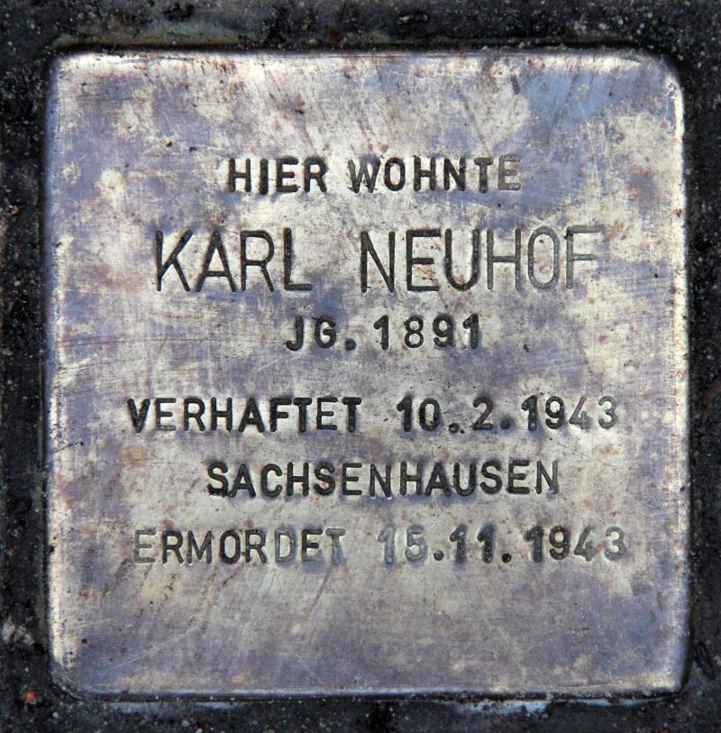 Stolperstein für Karl Neuhof.