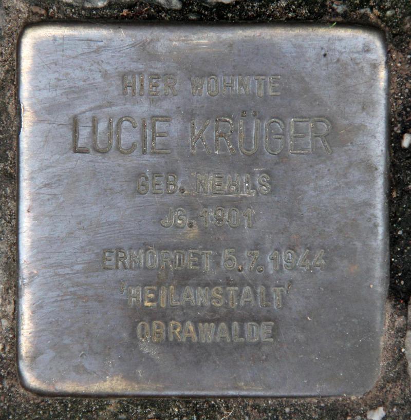 Stolperstein für Lucie Krüger.