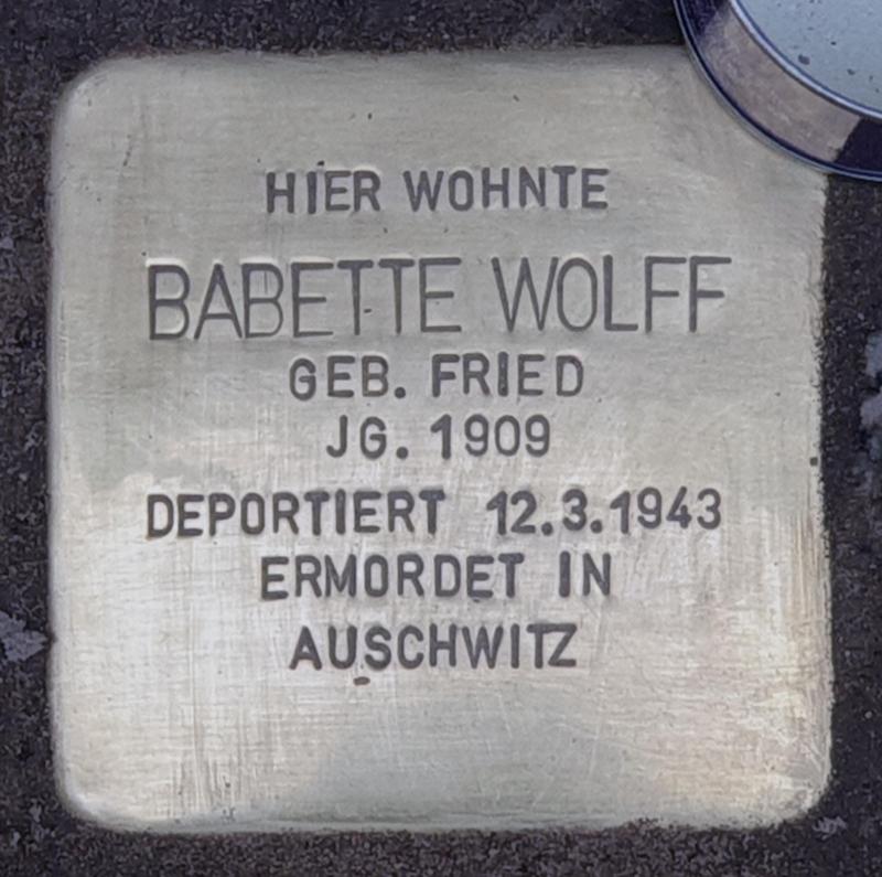 Stolperstein für Babette Wolff © OTFW