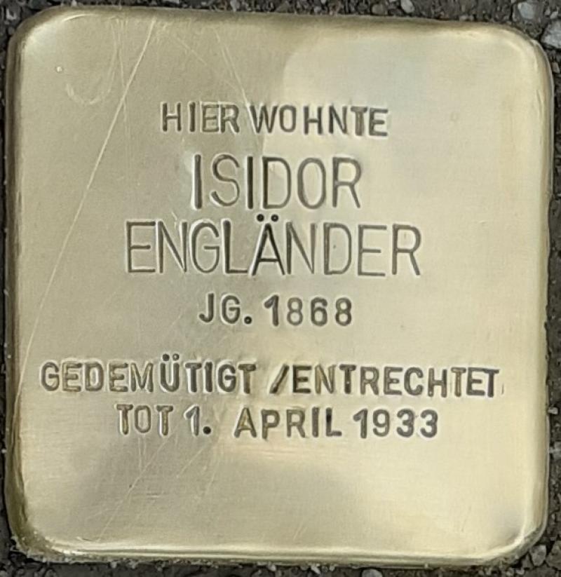Stolperstein Isidor Engländer - Foto: S. Holzmann