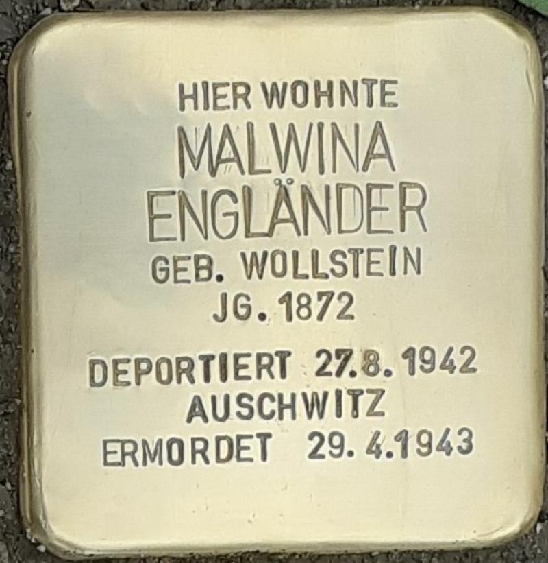 Stolperstein Malwina Engländer - Foto: S. Holzmann