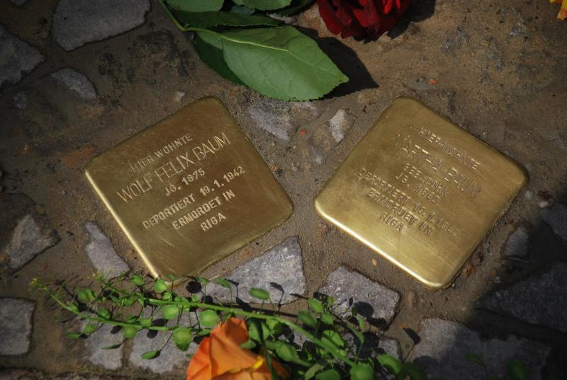 Stolpersteine für Martha und Wolf Felix Baum. Copyright: Mauren Antkowski