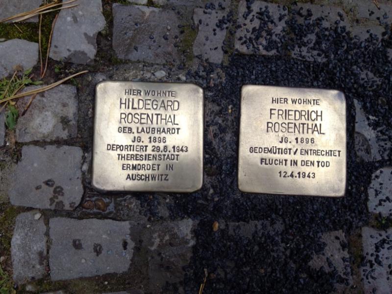 Stolpersteine Hildegard und Friedrich Rosenthal (c/o Projekt-Stolpersteine)