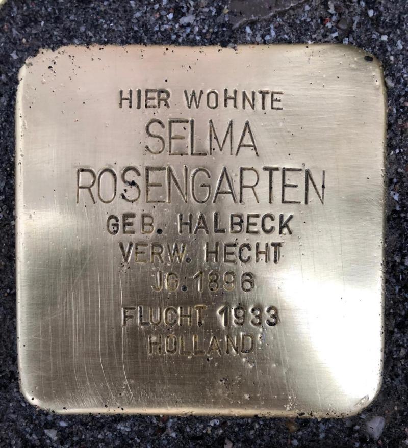 Stolperstein Selma Rosengarten, verw. Hecht © S. Davids