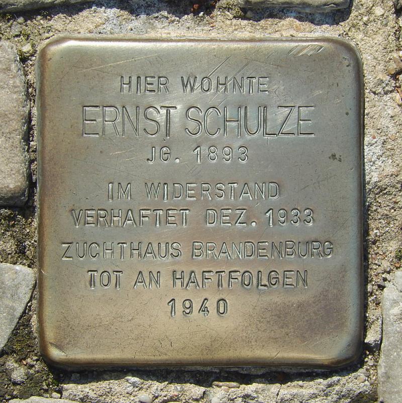 Stolperstein für Ernst Schulze