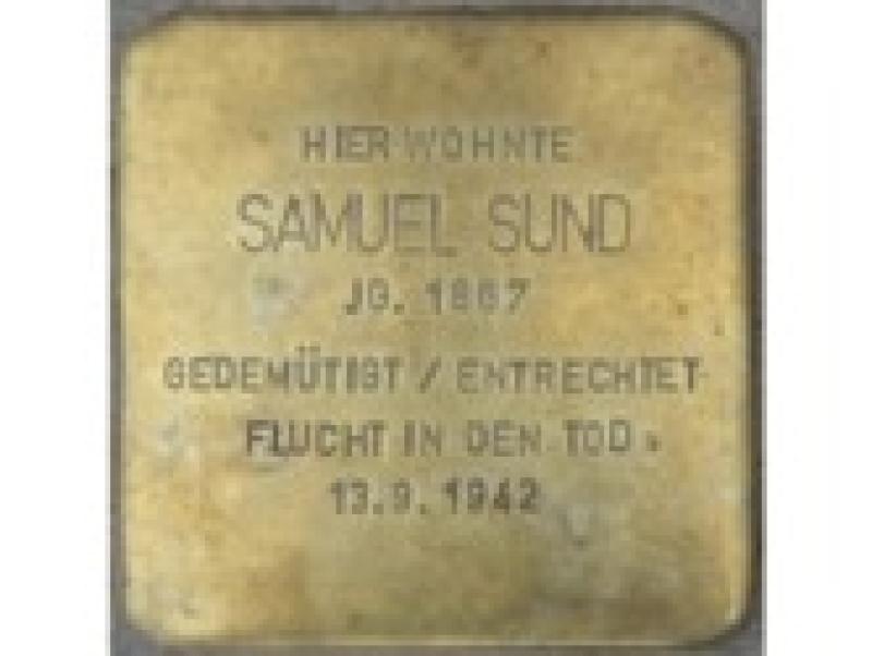 Stolperstein Samuel Sund Bild: Stolpersteine-Initiative CW, Hupka