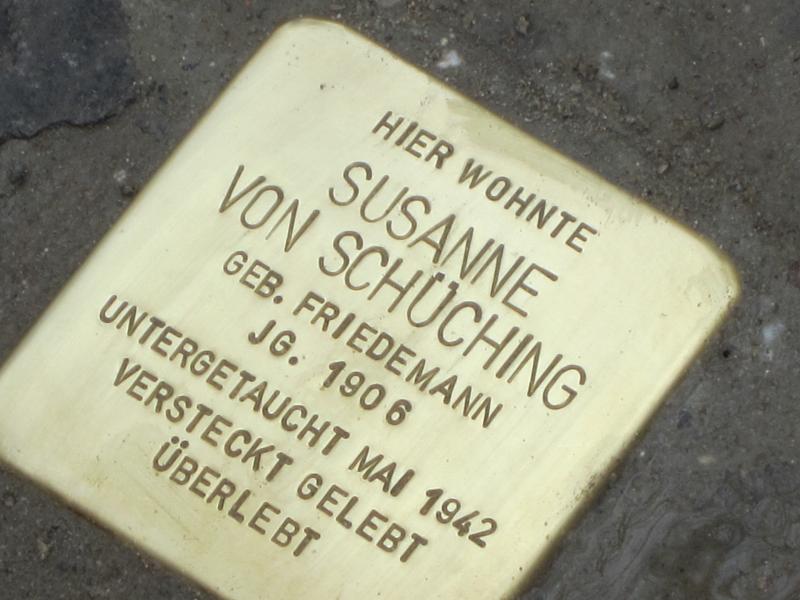 Stolperstein für Susanne von Schüching. Copyright: MTS