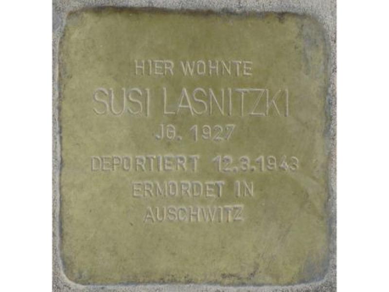 Stolperstein Susi Lasnitzki, Foto: H.-J. Hupka