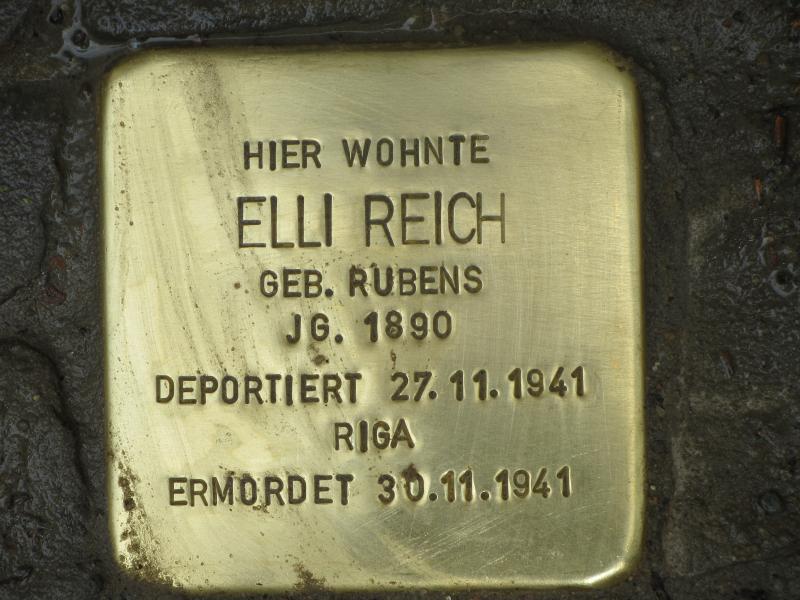 Stolperstein für Elli Reich © Initiative Charlottenburg-Wilmersdorf, April 2013