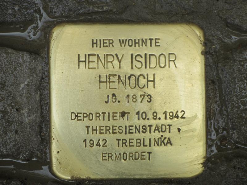 Stolperstein für Henyr Isidor Henoch © Initiative Charlottenburg-Wilmersdorf, April 2013