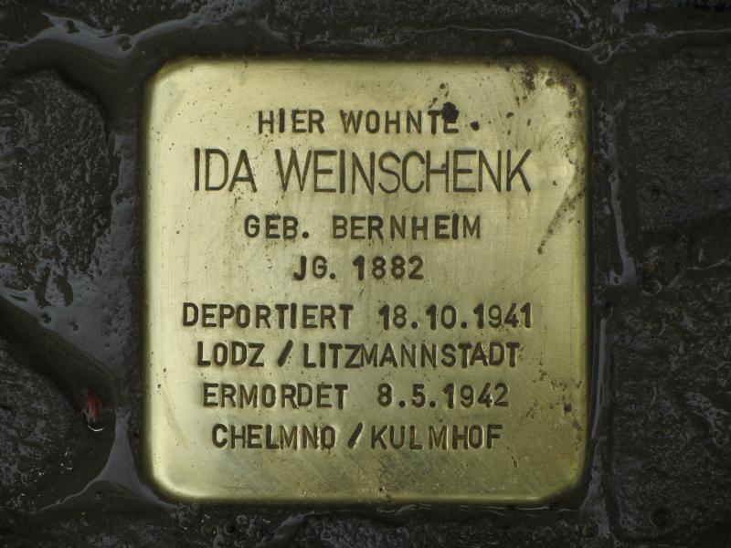 Stolperstein für Ida Weinschenk © Initiative Charlottenburg-Wilmersdorf, April 2013
