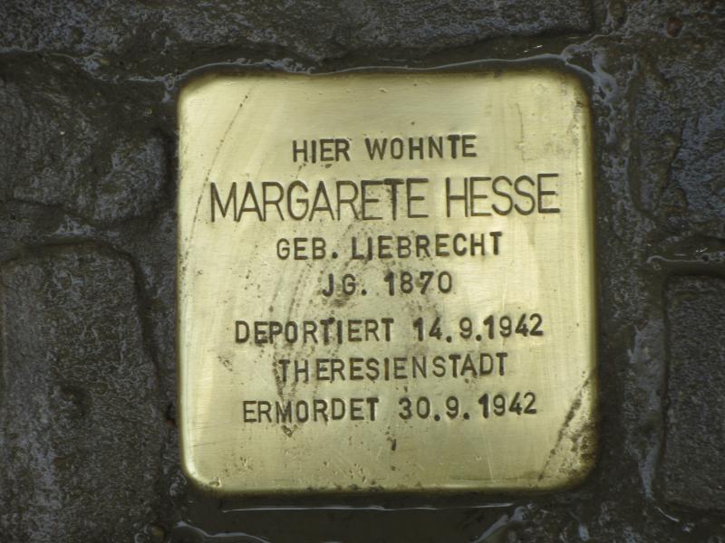Stolperstein für Margarete Hesse © Initiative Charlottenburg-Wilmersdorf, April 2013