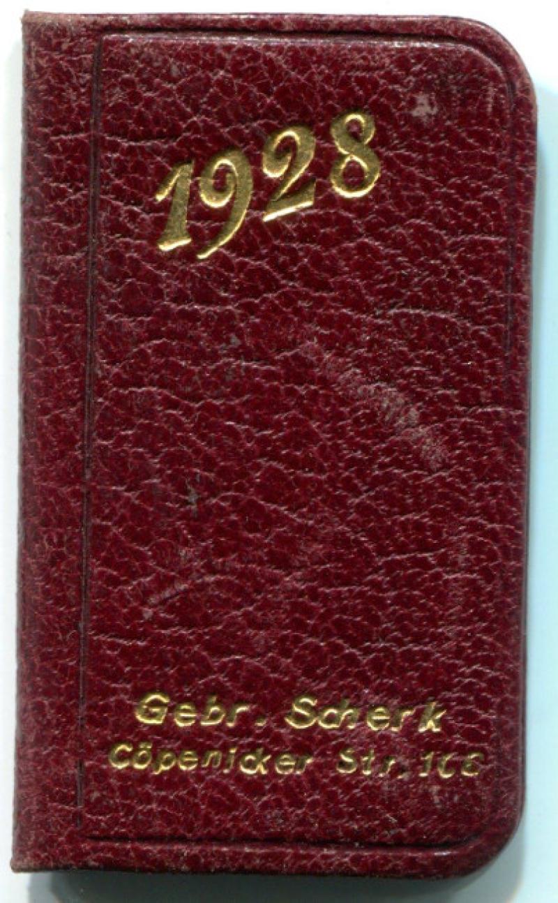 Taschenkalender 1928 Bild: köpenicker-strasse.de