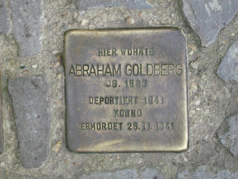 Stolperstein für Abraham Goldberg. Copyright: MTS