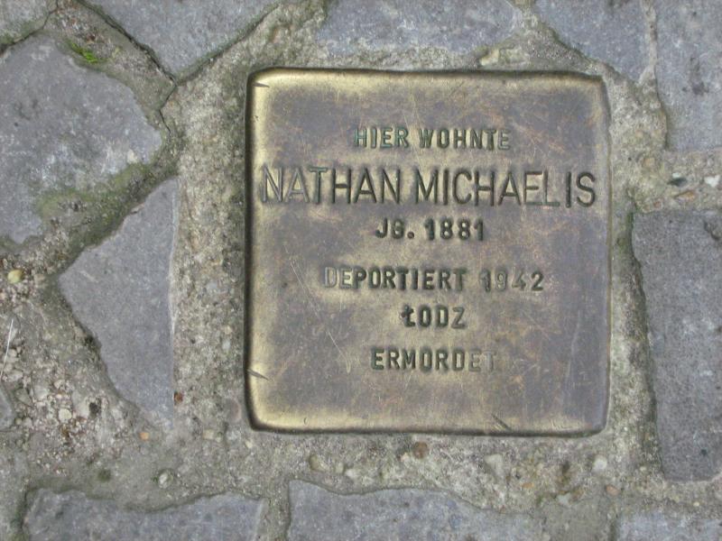 Stolperstein für Nathan Michaelis. Copyright: MTS