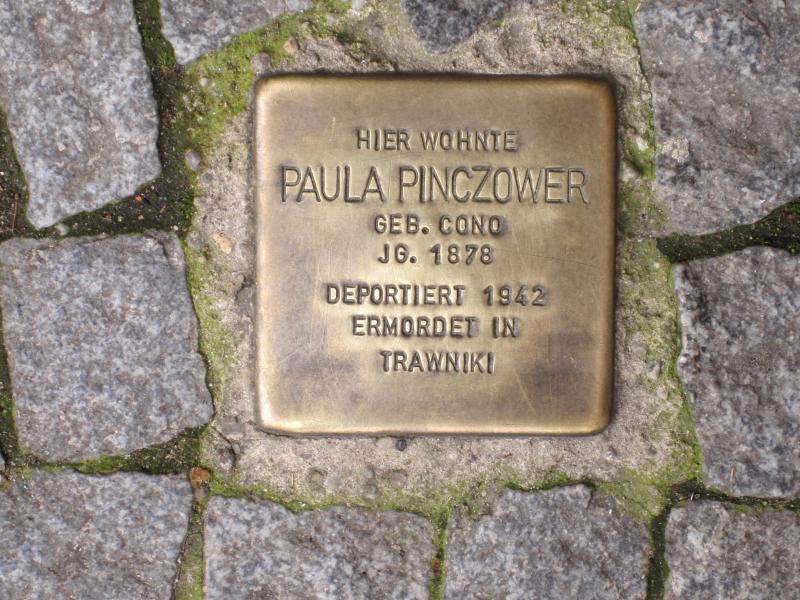 Stolperstein für Paula Pinczower. Copyright: MTS