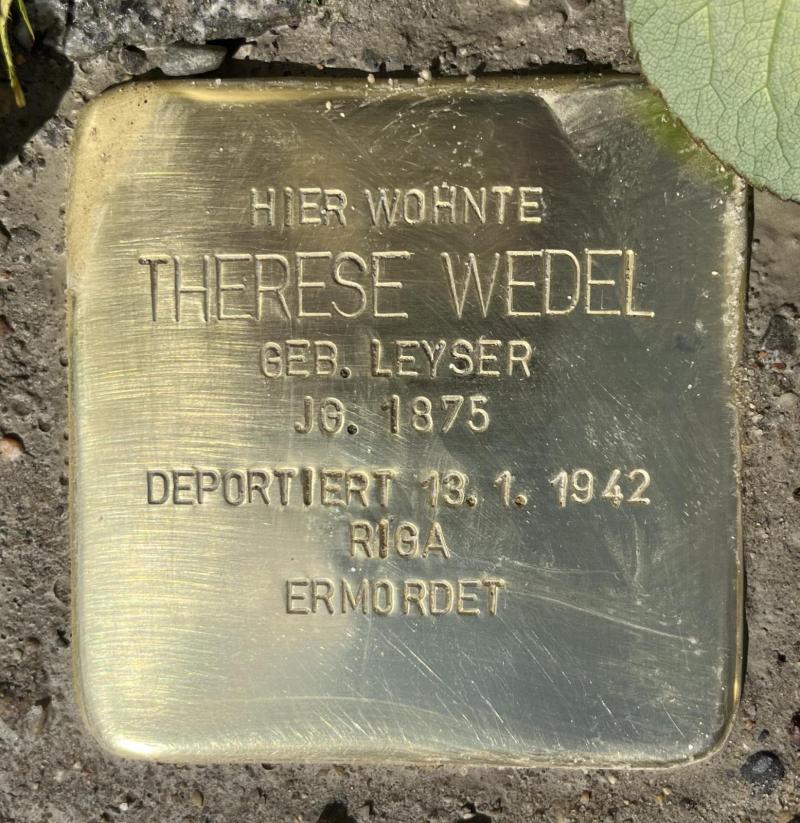 Stolperstein Therese Weinstock, Foto: H.-J. Hupka