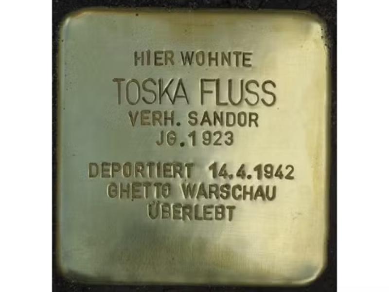 Stolperstein Toska Fluss © H.J. Hupka