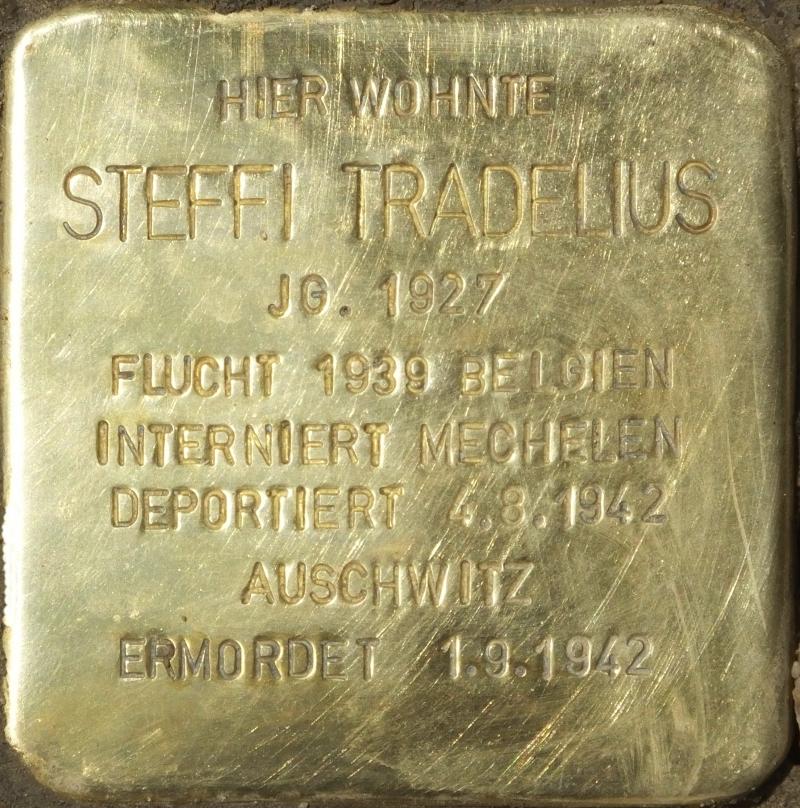 Stolperstein für Steffi Tradelius; Foto: H.-J.Hupka, 2015