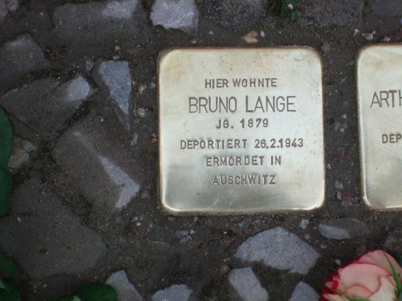 Stolperstein für Bruno Lange. Copyright: MTS