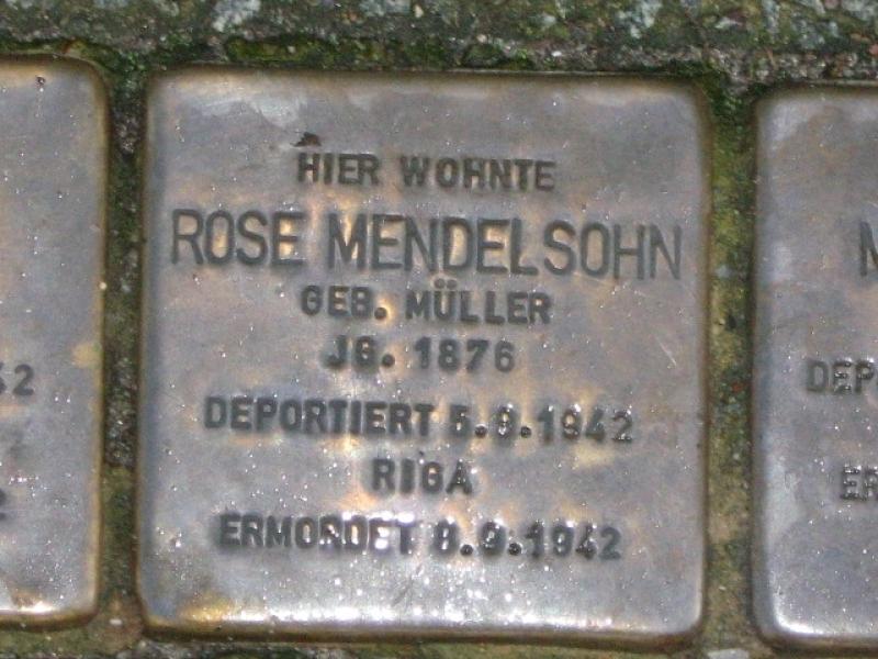 Stolperstein für Rose Mendelsohn. Copyright: MTS