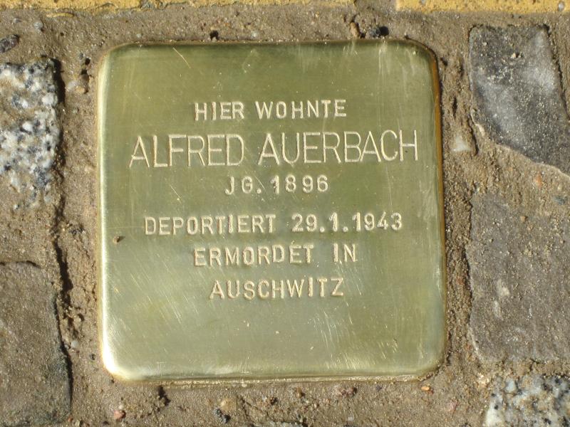 Stolperstein für Alfred Auerbach. Copyright: MTS