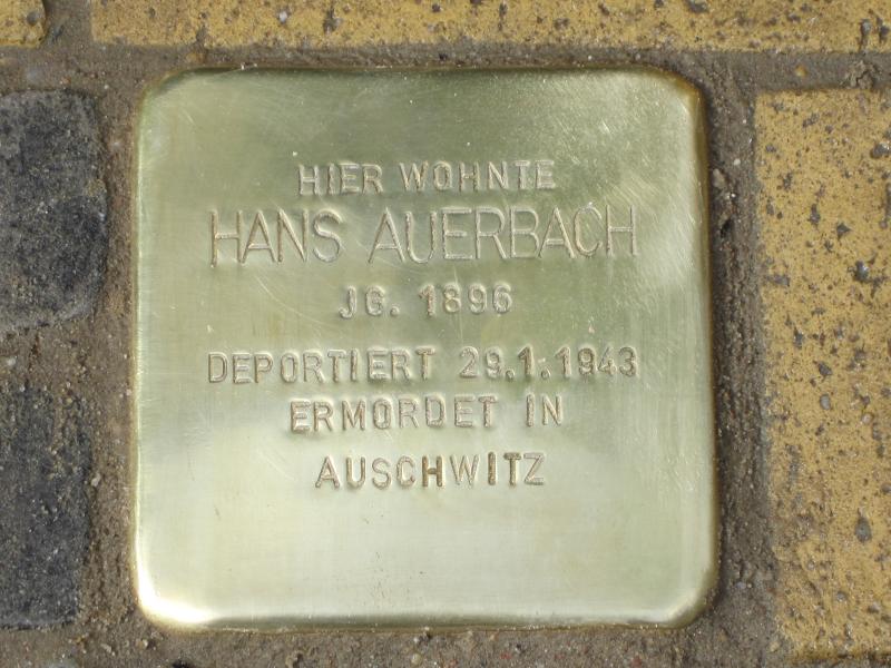 Stolperstein für Hans Auerbach. Copyright: MTS
