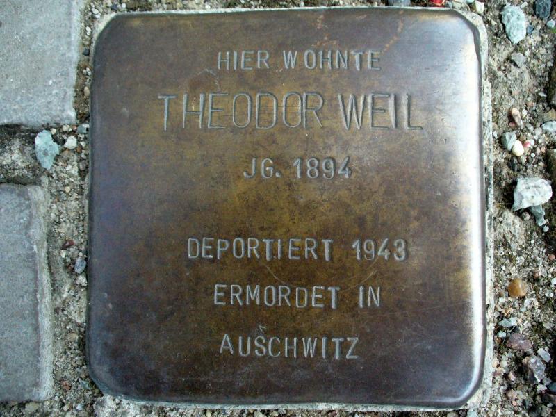 Stolperstein für Theodor Weil © Initiative Stolpersteine Charlottenburg-Wilmersdorf