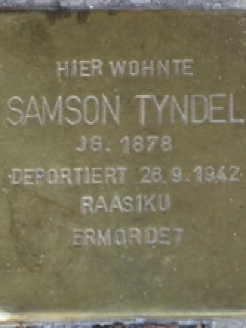 Stolperstein Samson Tyndel, Foto:H.-J. Hupka, 2013