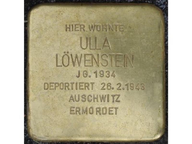 Ulla Löwenstein © Stolpersteininitiative - Hupka