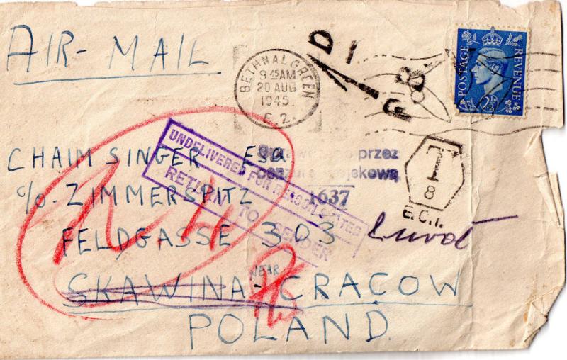 Brief (Umschlag) Edwins an Eltern