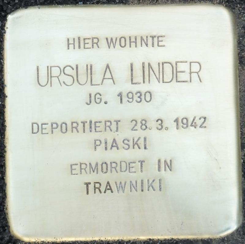 Stolperstein für Ursula Linder