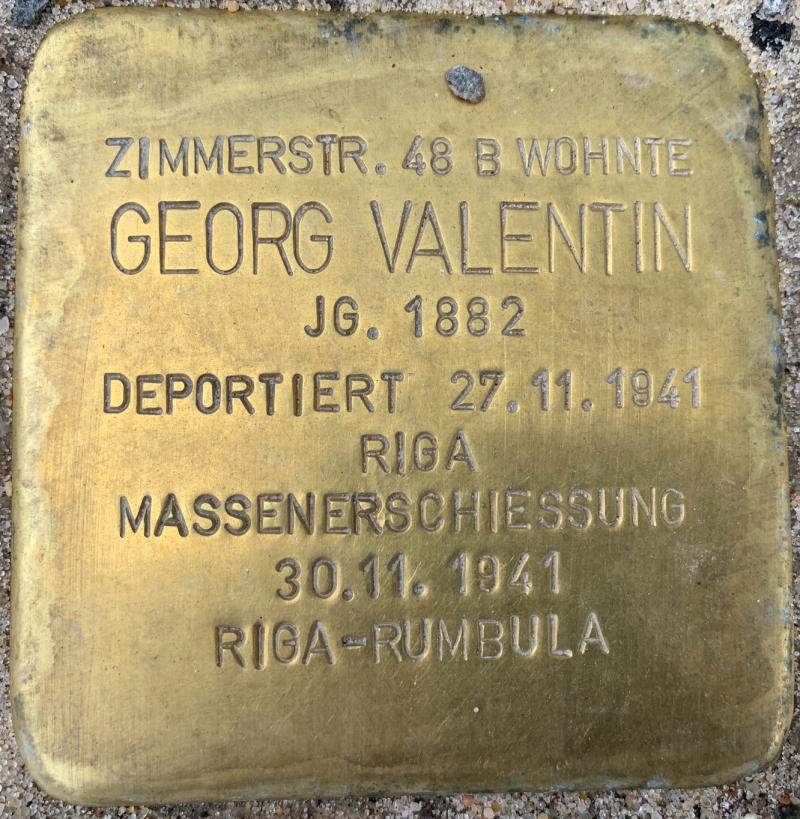 Stolperstein Georg Valentin © Hans-Wilhelm Saure