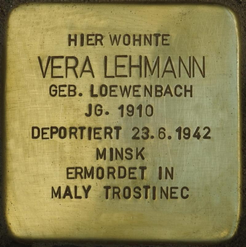 Stolperstein Vera Lehmann © H. J. Hupka