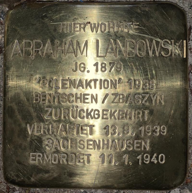 Stolperstein Abraham Landowski © Initiative Mitte